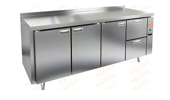 Морозильный стол HICOLD SN 1112/BT P, без агрегата, 3 двери, 2 ящика (-18...-10°С)